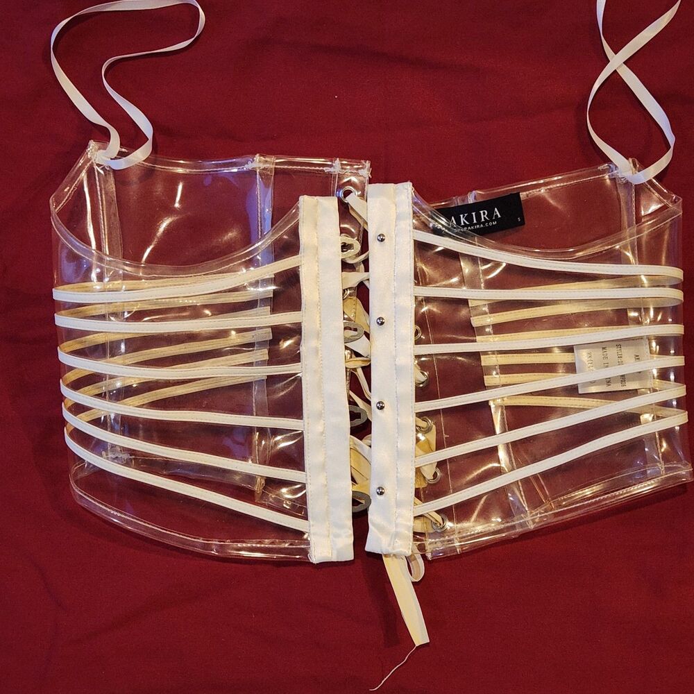 New Akira Worth the Risk Clear PVC Corset Size S
